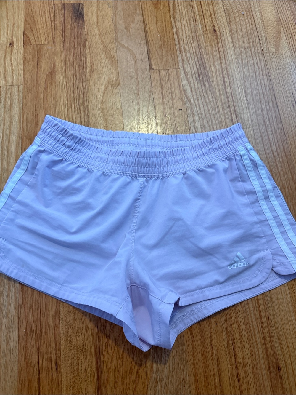 adidas Women's Lavender Athletic Shorts with Side Stripes